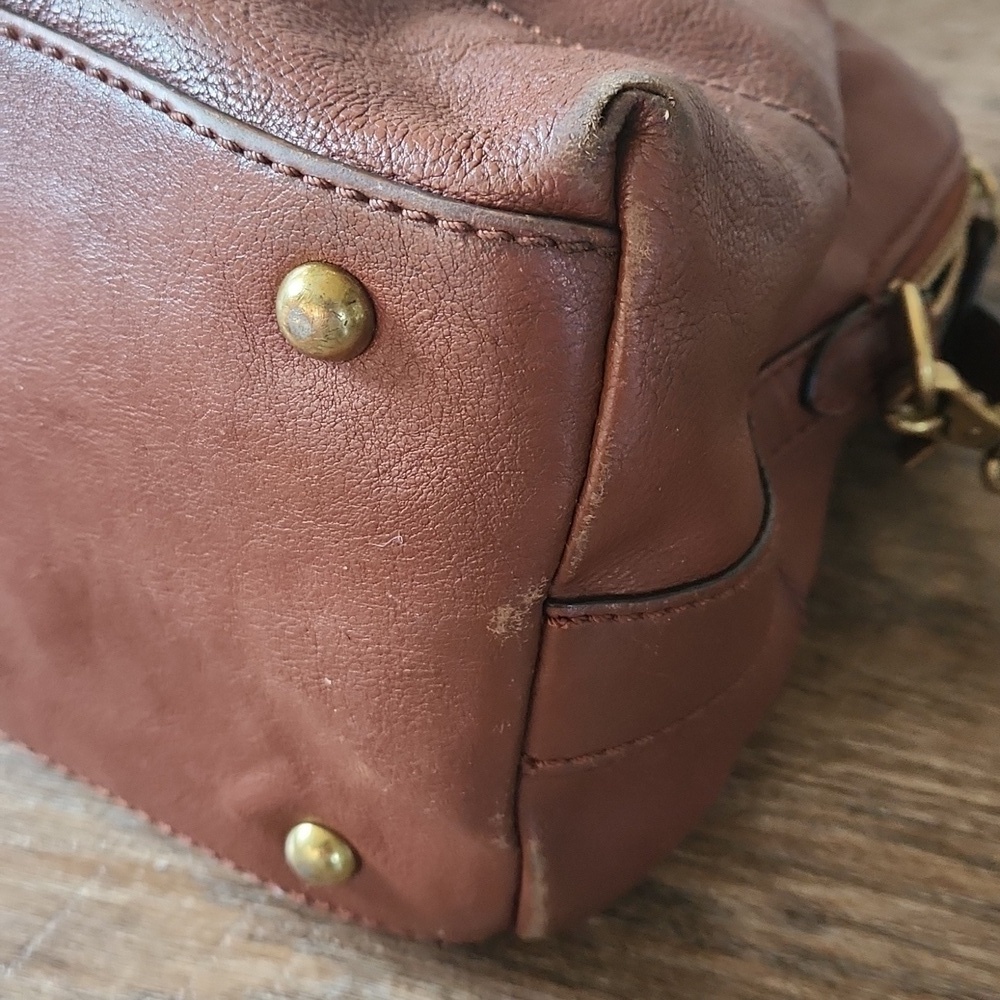 Frye Dome Brown Leather Bag With Adjustable Crossbody Strap - Picture 5 of 11